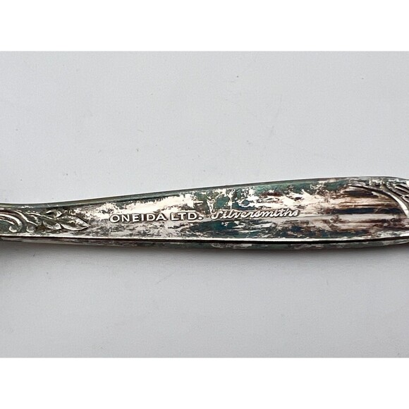Vtg ONEIDA Silversmiths Silverplate DINNER FORK Rose Floral Ballad Country Lane - Picture 9 of 11